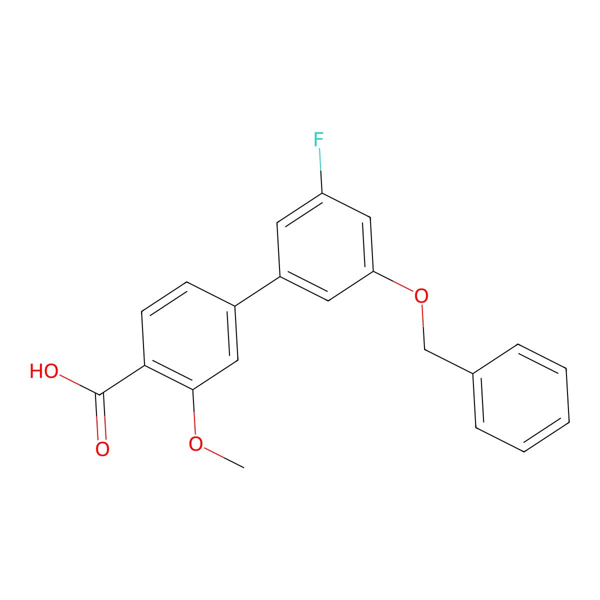 3'-(Benzyloxy)-5'-fluoro-3-methoxy-[1,1'-biphenyl]-4-carboxylic acid molecular structure, CAS 1820618-85-6