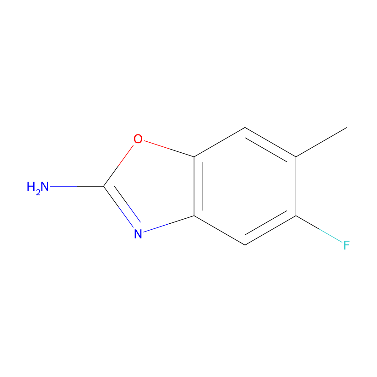 5-Fluoro-6-methyl-1,3-benzoxazol-2-amine molecular structure, CAS 1820618-90-3