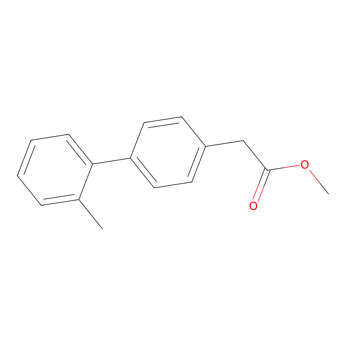 Methyl 2-[4-(2-methylphenyl)phenyl]acetate molecular structure, CAS 1820618-94-7