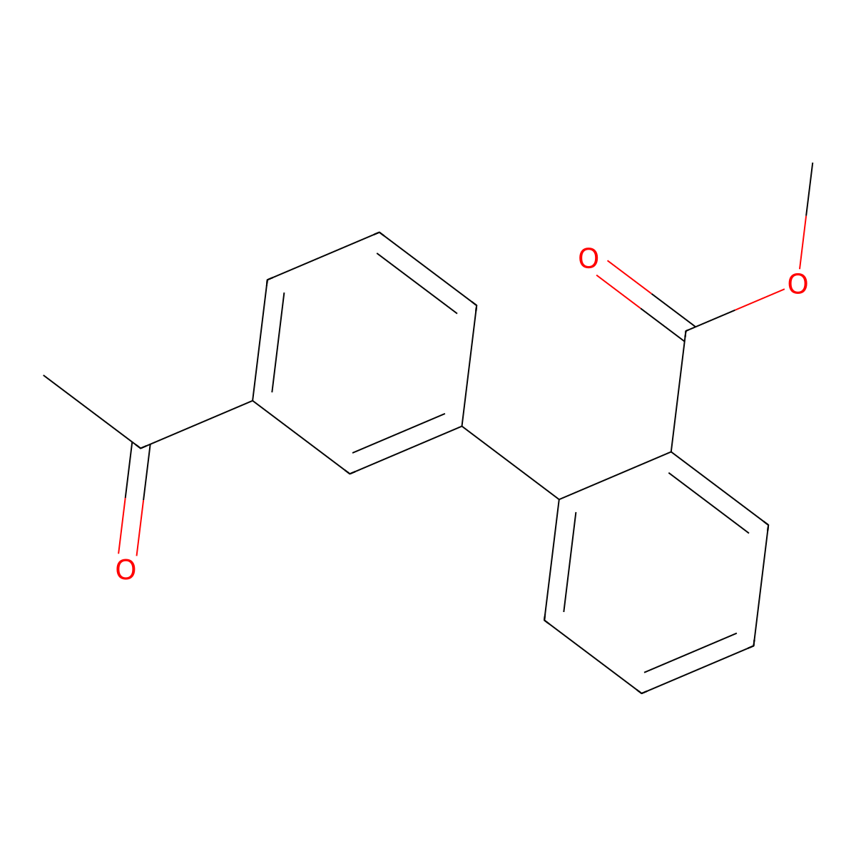 Methyl 2-(3-acetylphenyl)benzoate molecular structure, CAS 1820619-02-0
