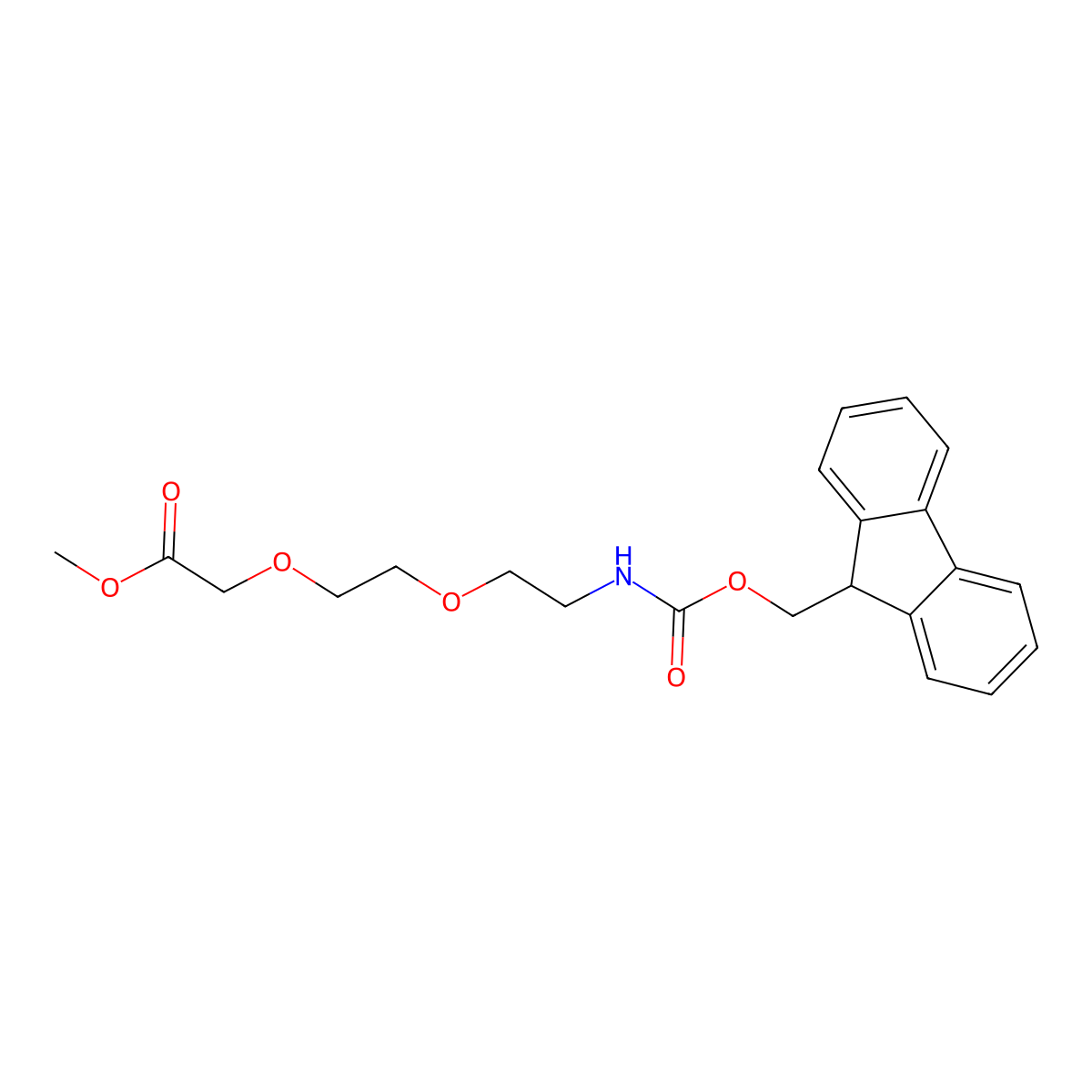 Methyl 2-[2-(2-{[(9H-fluoren-9-ylmethoxy)carbonyl]amino}ethoxy)ethoxy]acetate molecular structure, CAS 1820619-06-4