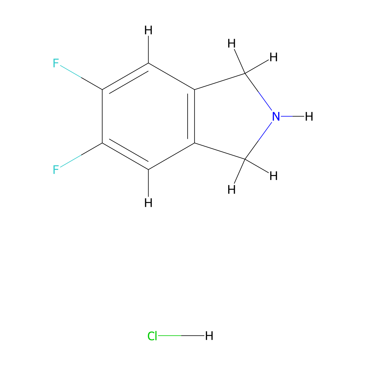5,6-difluoro-2,3-dihydro-1H-isoindole hydrochloride molecular structure, CAS 1820619-19-9