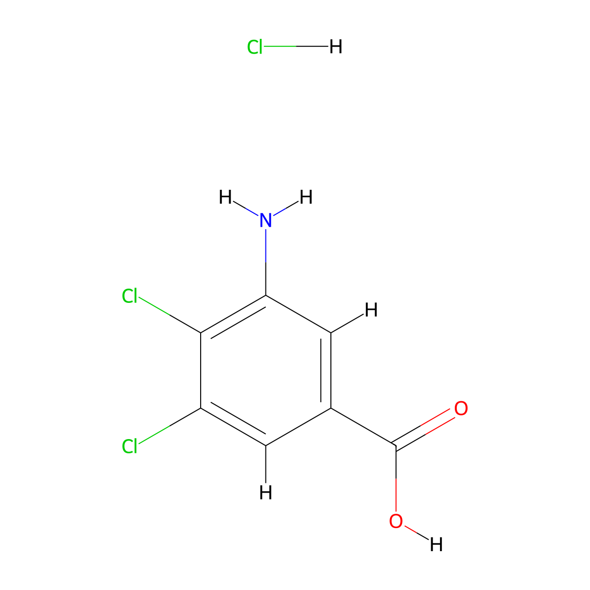 3-Amino-4,5-dichlorobenzoic acid hydrochloride molecular structure, CAS 1820619-32-6