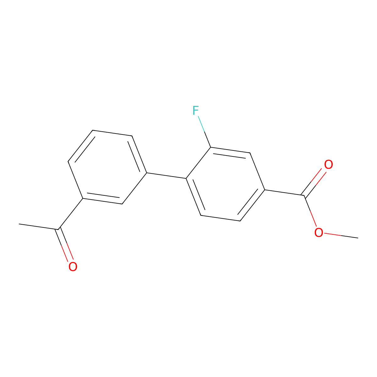 Methyl 4-(3-acetylphenyl)-3-fluorobenzoate molecular structure, CAS 1820619-33-7
