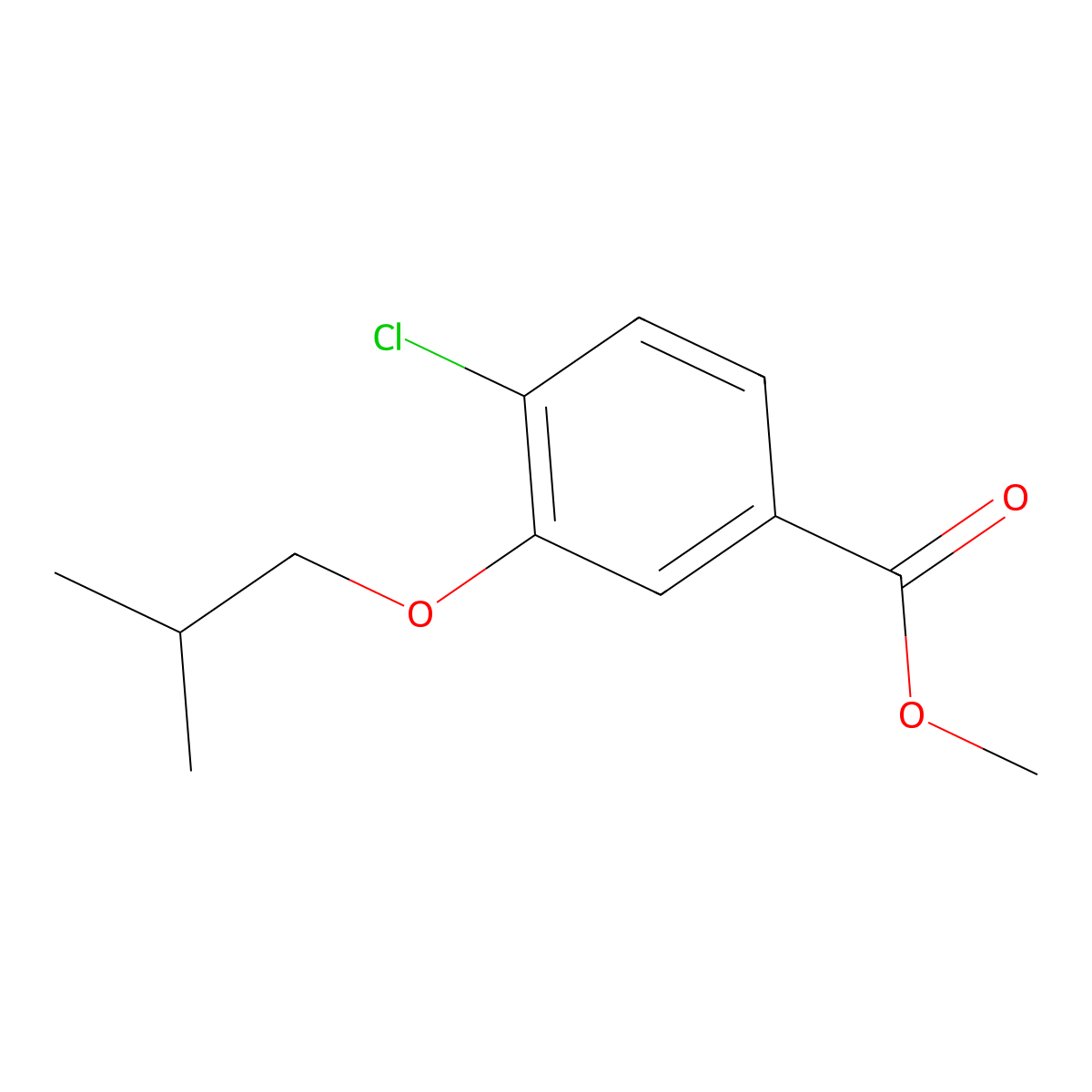 Methyl 4-chloro-3-(2-methylpropoxy)benzoate molecular structure, CAS 1820619-35-9