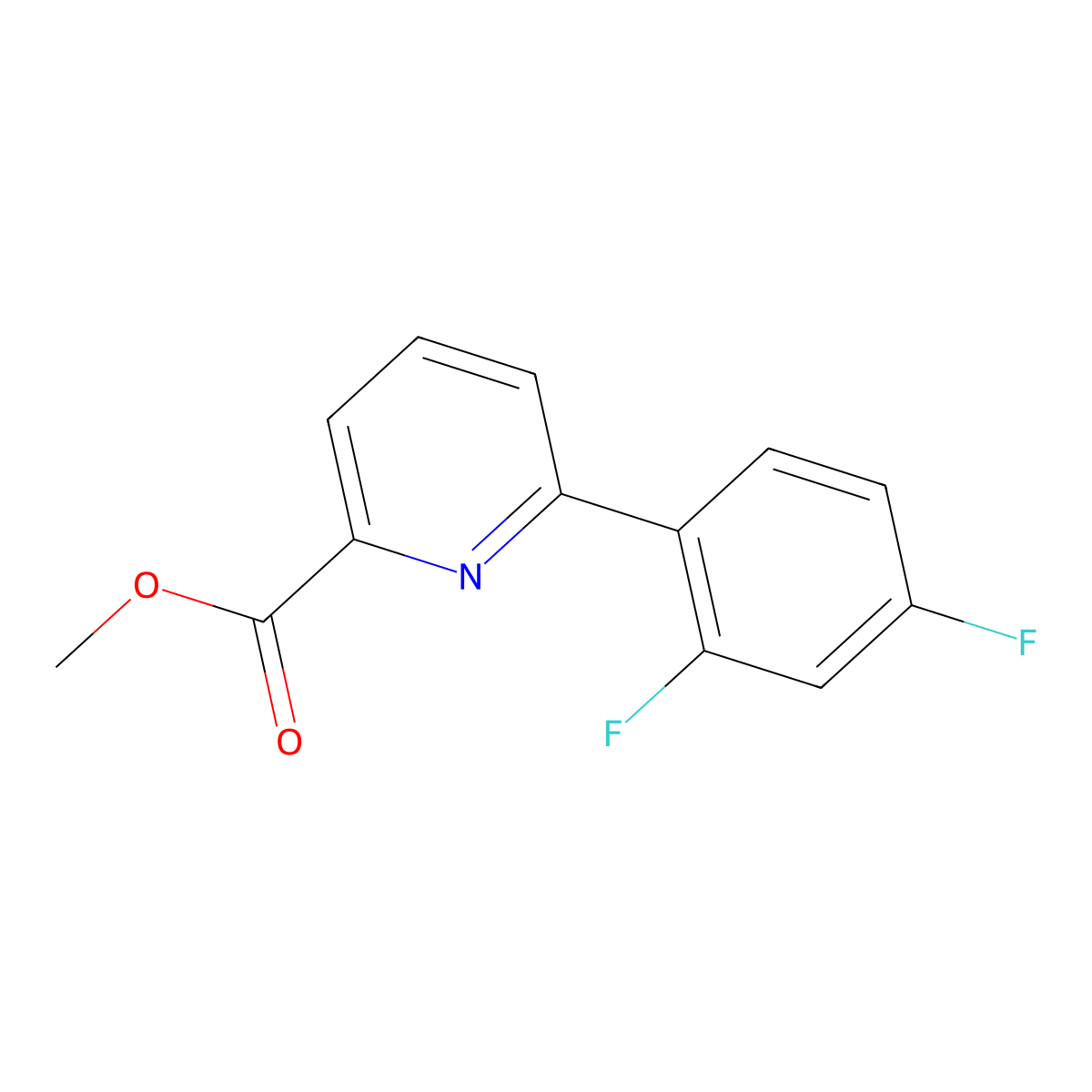 Methyl 6-(2,4-difluorophenyl)picolinate molecular structure, CAS 1820619-37-1