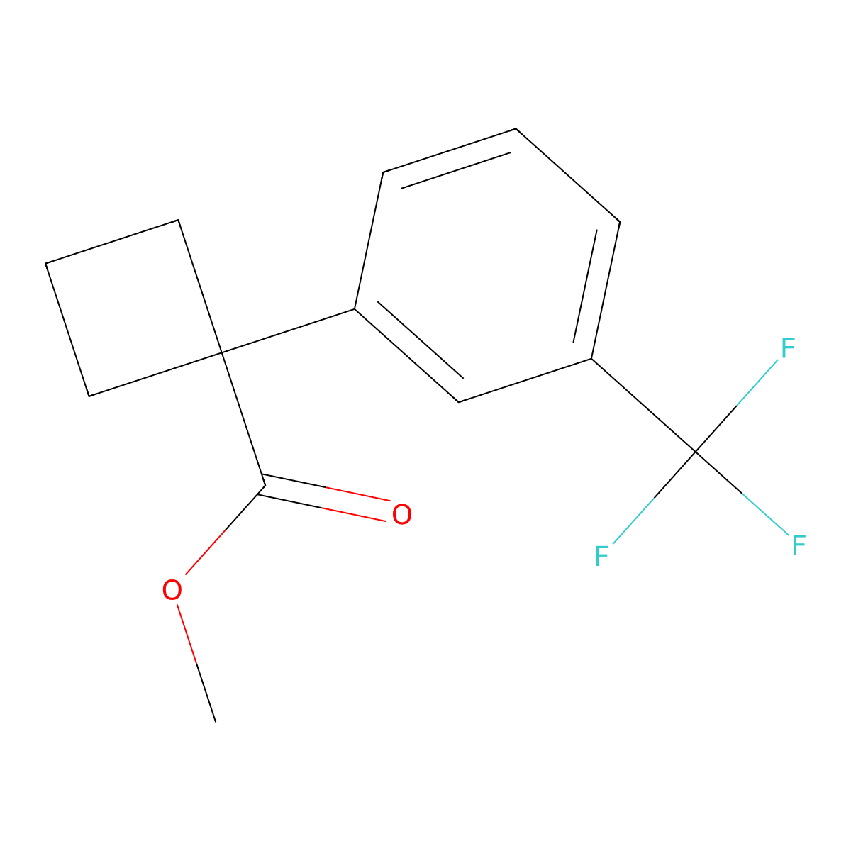 Methyl 1-[3-(trifluoromethyl)phenyl]cyclobutane-1-carboxylate molecular structure, CAS 1820619-39-3
