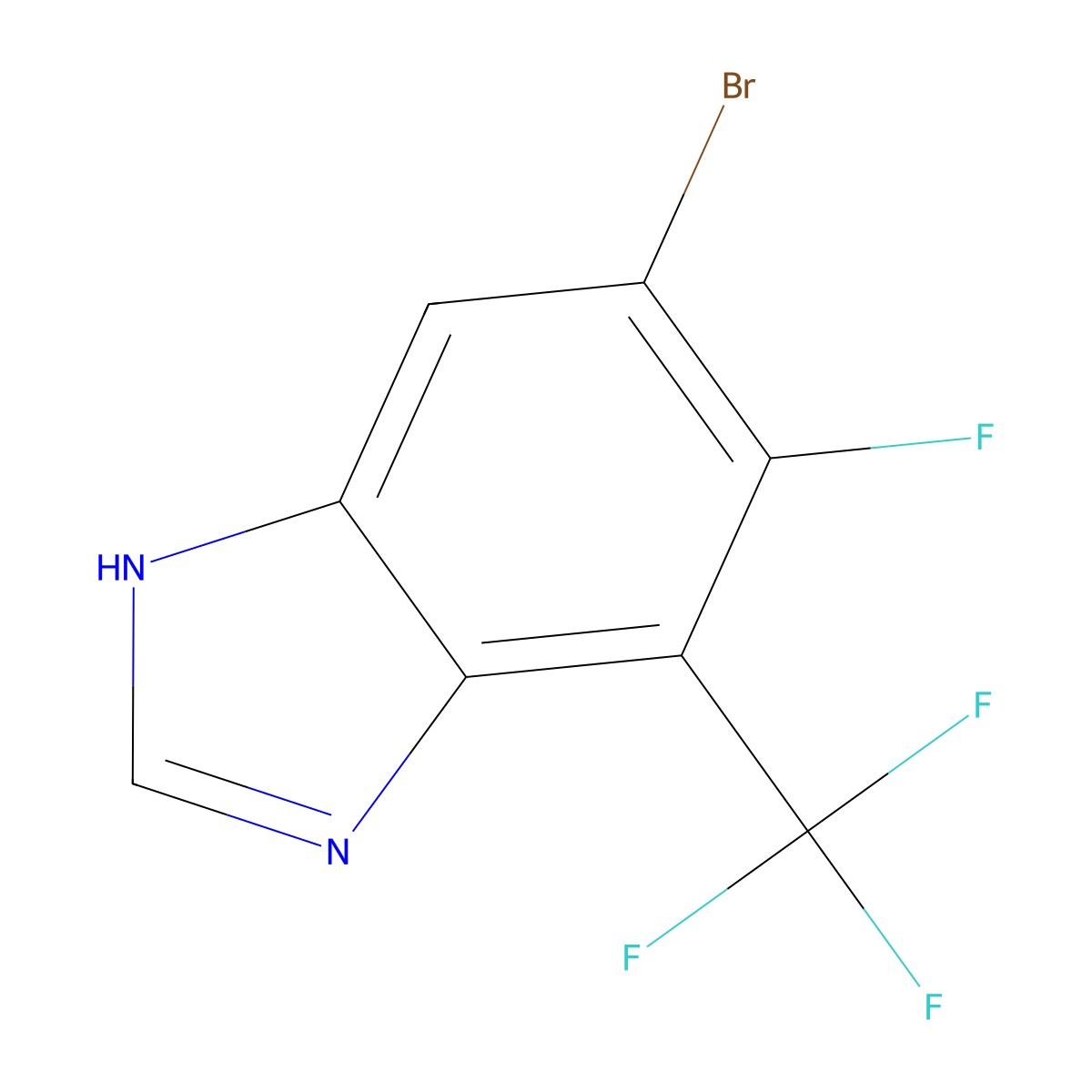 6-Bromo-5-fluoro-4-(trifluoromethyl)-1H-benzimidazole molecular structure, CAS 1820619-42-8