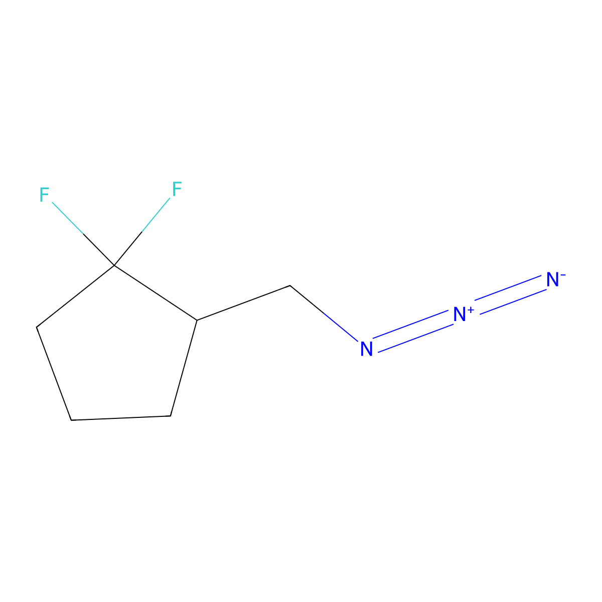 2-(Azidomethyl)-1,1-difluorocyclopentane molecular structure, CAS 1820619-51-9