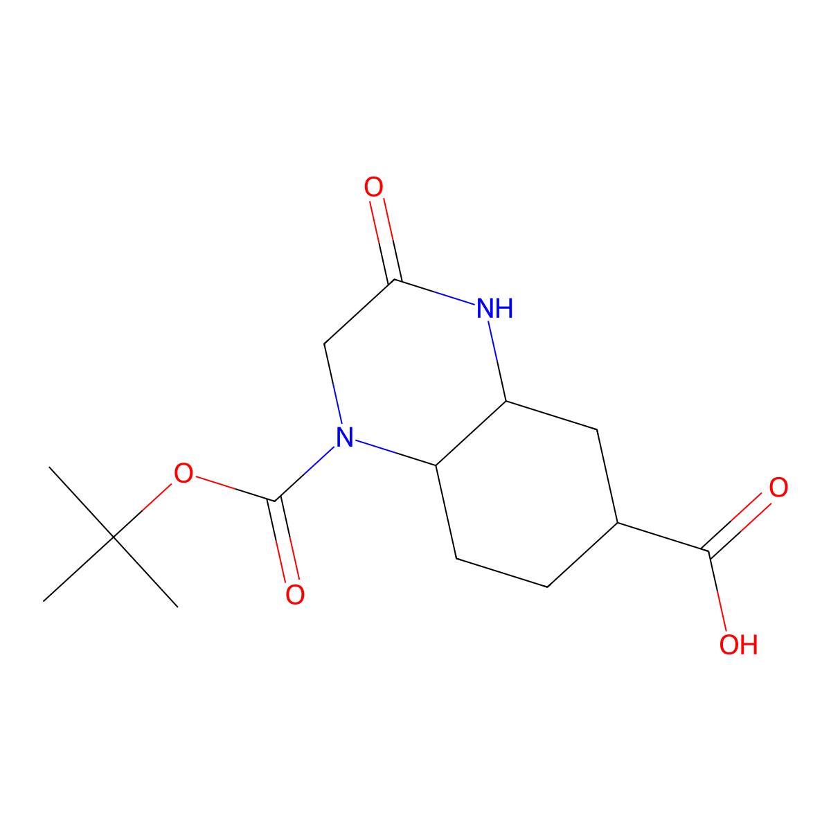 1-[(Tert-butoxy)carbonyl]-3-oxo-decahydroquinoxaline-6-carboxylic acid molecular structure, CAS 1820619-53-1