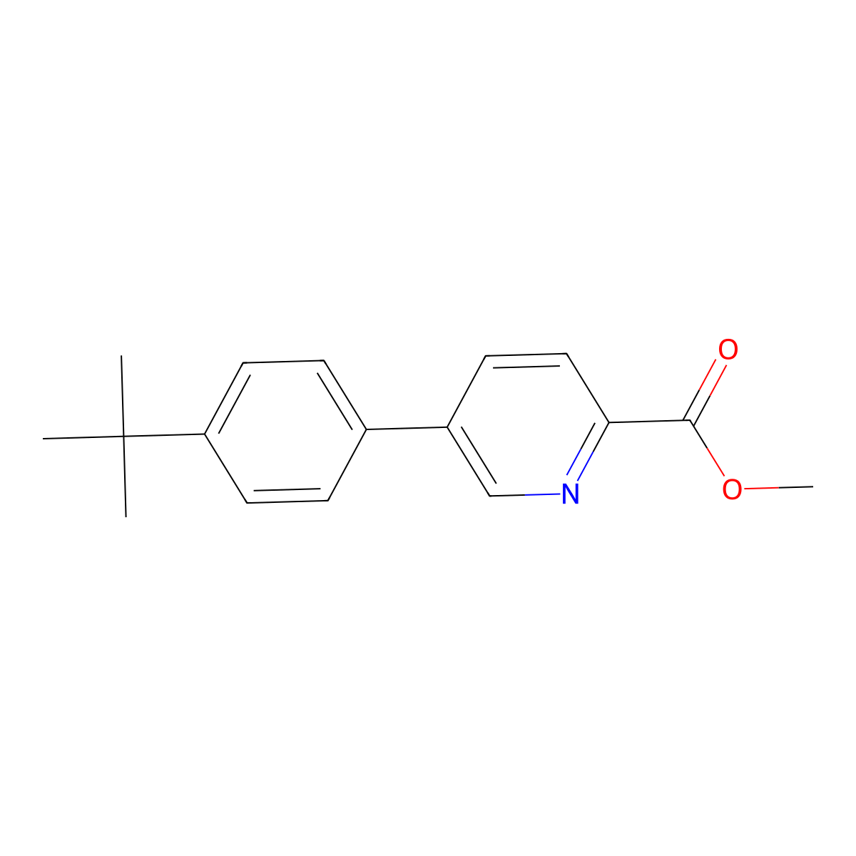 Methyl 5-(4-tert-butylphenyl)pyridine-2-carboxylate molecular structure, CAS 1820619-54-2