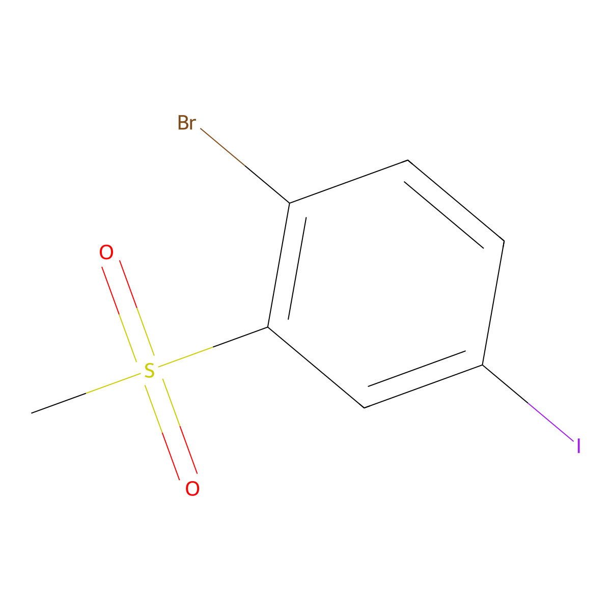 2-Bromo-5-iodophenyl methyl sulphone molecular structure, CAS 1820619-59-7