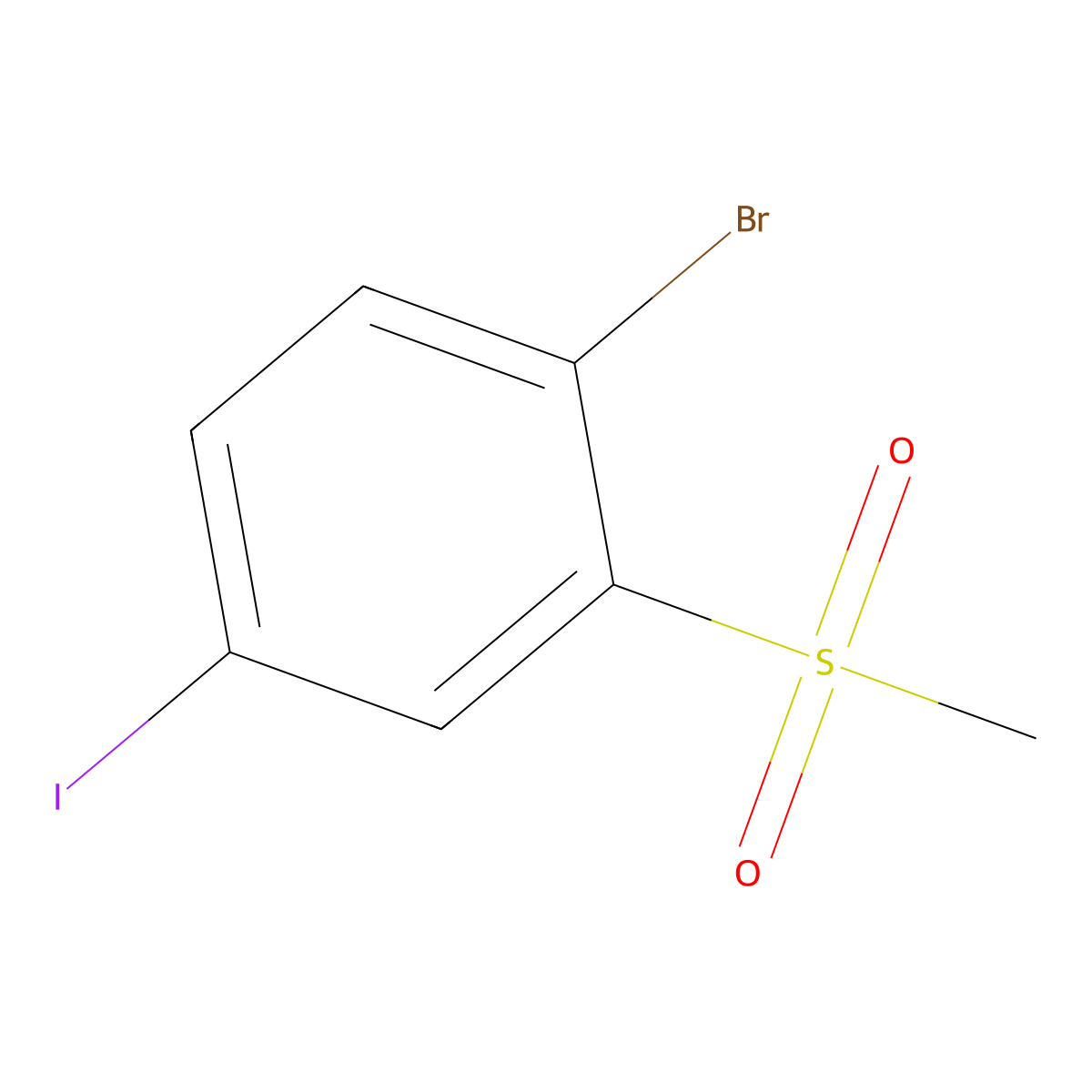 2-Bromo-5-iodophenyl methyl sulphone molecular structure, CAS 1820619-59-7