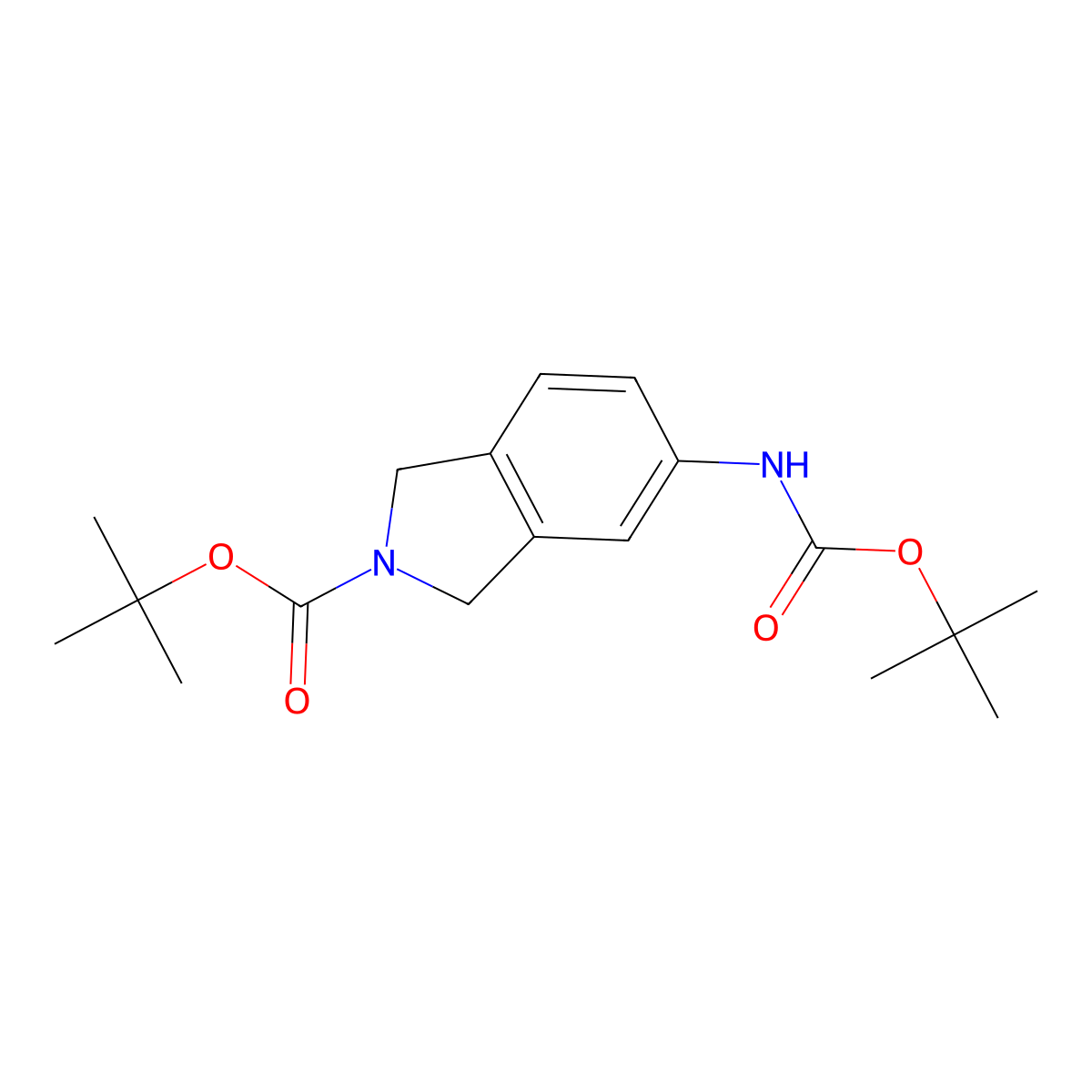 tert-butyl 5-{[(tert-butoxy)carbonyl]amino}-2,3-dihydro-1H-isoindole-2-carboxylate molecular structure, CAS 1820619-61-1