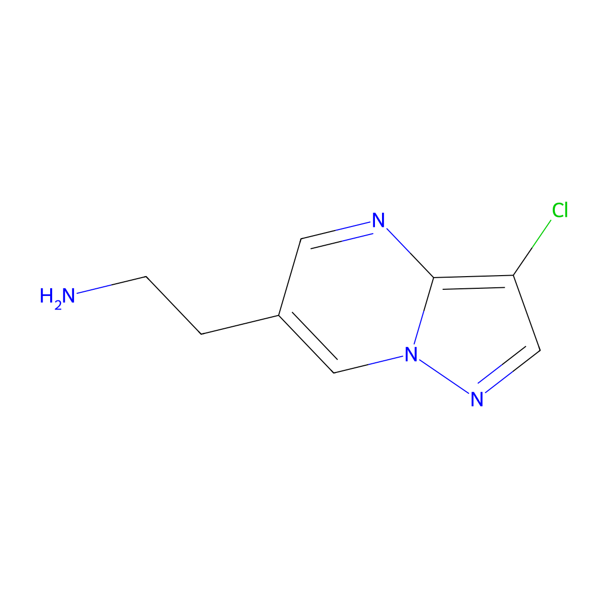 2-{3-Chloropyrazolo[1,5-a]pyrimidin-6-yl}ethan-1-amine molecular structure, CAS 1820619-63-3