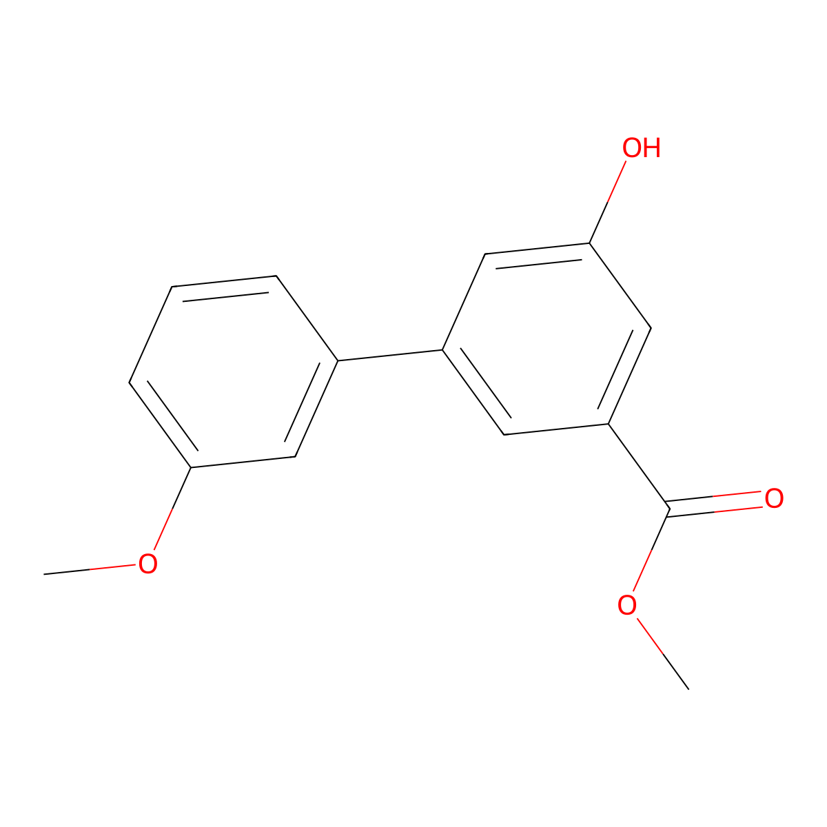 Methyl 3-hydroxy-5-(3-methoxyphenyl)benzoate molecular structure, CAS 1820619-68-8