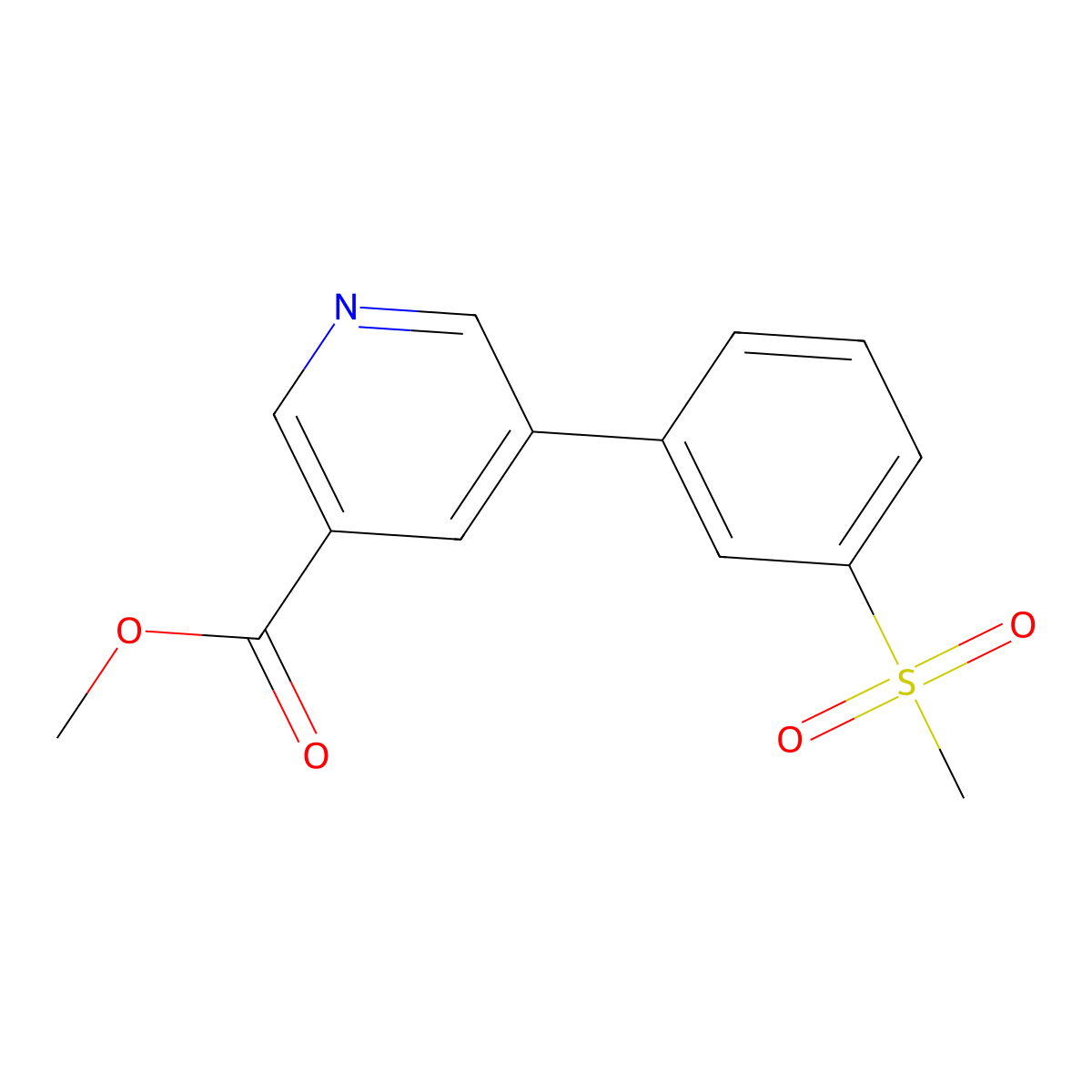 Methyl 5-(3-methanesulfonylphenyl)pyridine-3-carboxylate molecular structure, CAS 1820619-70-2