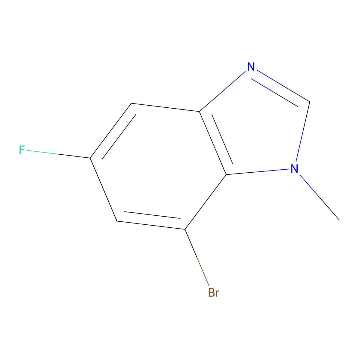 7-Bromo-5-fluoro-1-methyl-1,3-benzodiazole molecular structure, CAS 1820619-76-8
