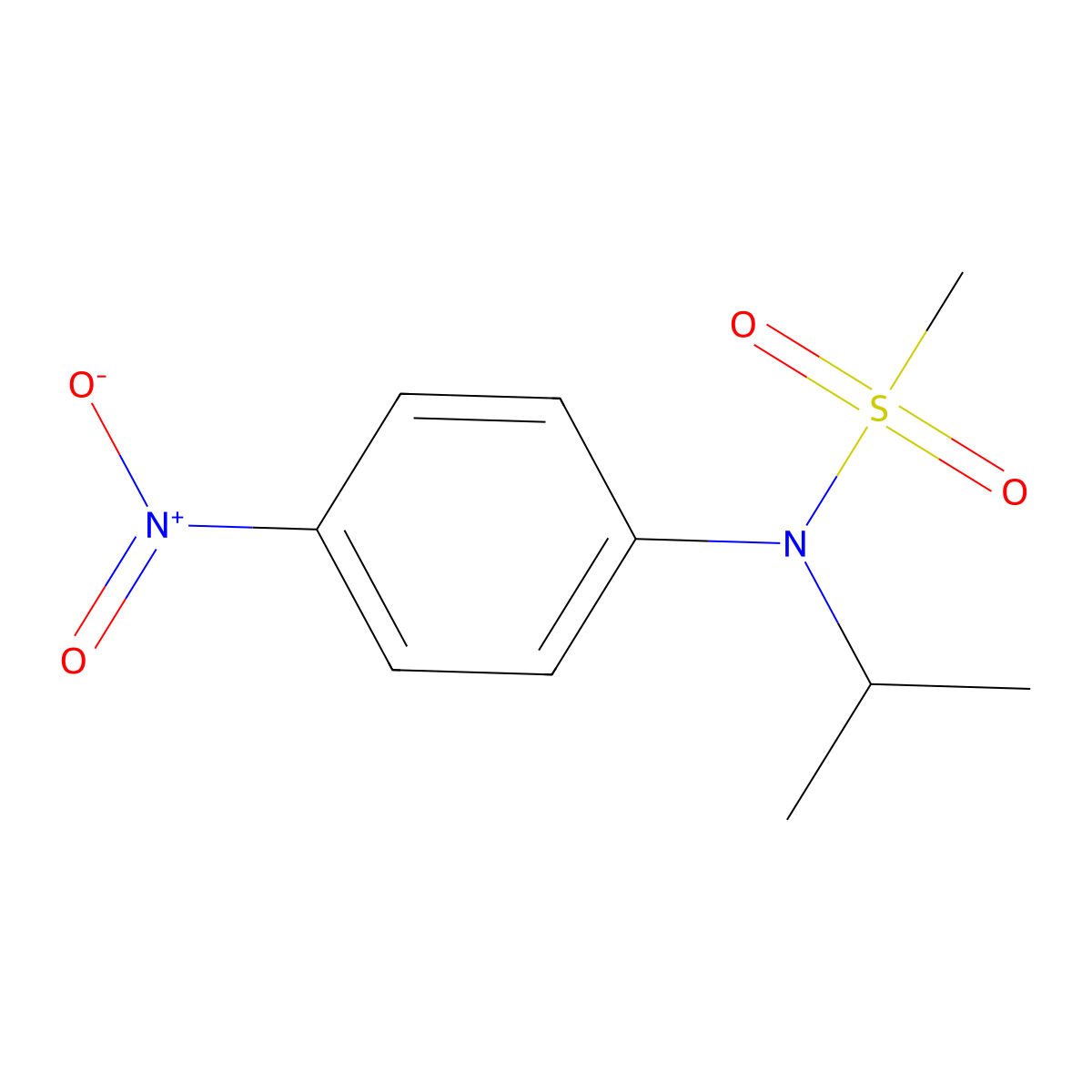 N-Isopropyl-N-(4-nitrophenyl)methanesulfonamide molecular structure, CAS 1820619-86-0