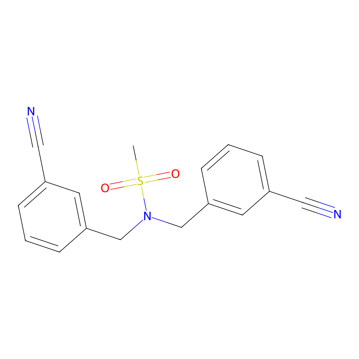 N,N-Bis(3-cyanobenzyl)methanesulfonamide molecular structure, CAS 1820619-91-7