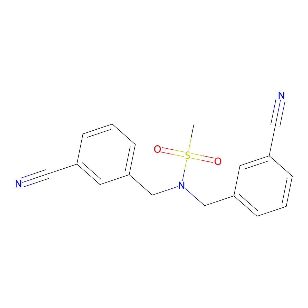 N,N-Bis(3-cyanobenzyl)methanesulfonamide molecular structure, CAS 1820619-91-7