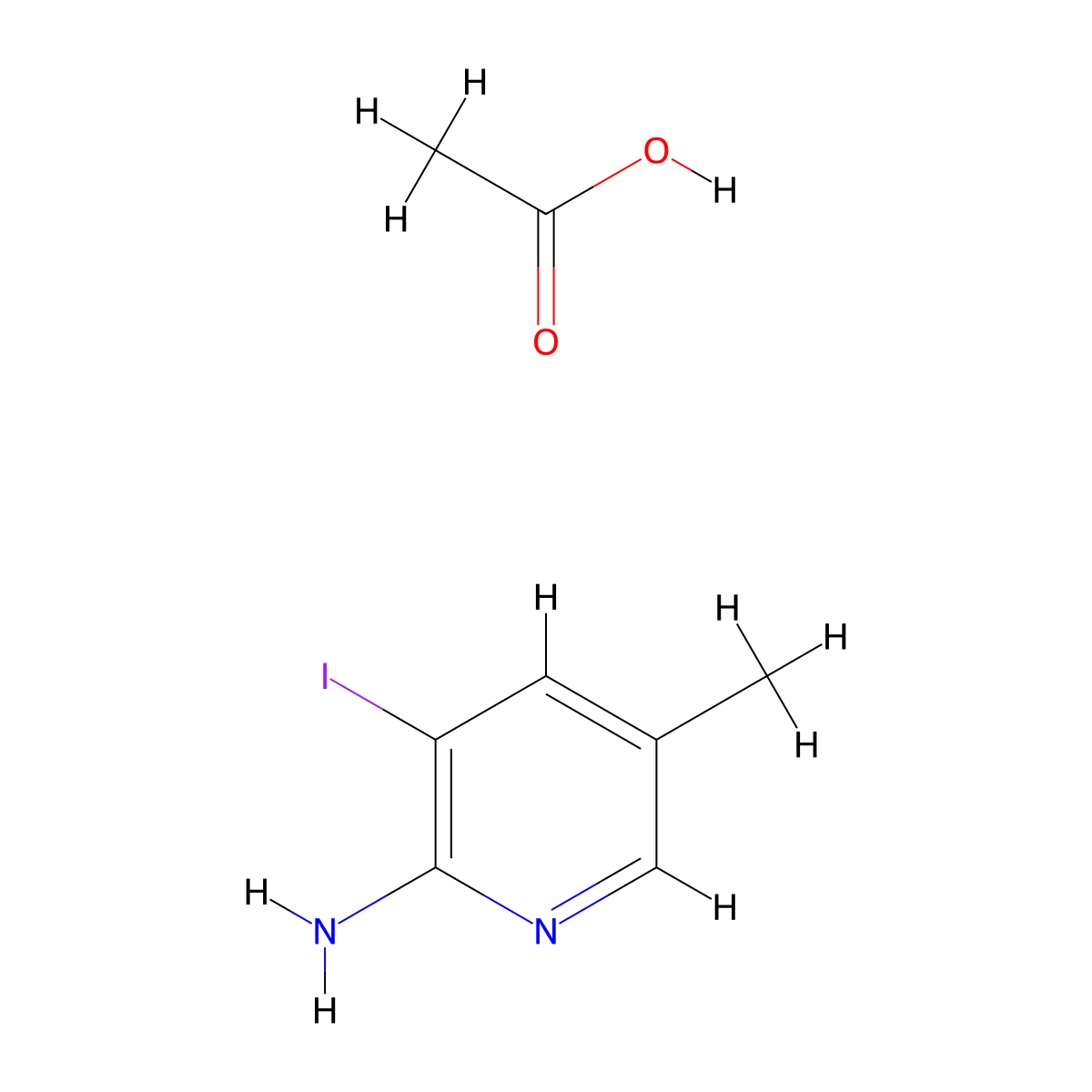 3-Iodo-5-methyl-pyridin-2-ylamine acetate molecular structure, CAS 1820620-00-5
