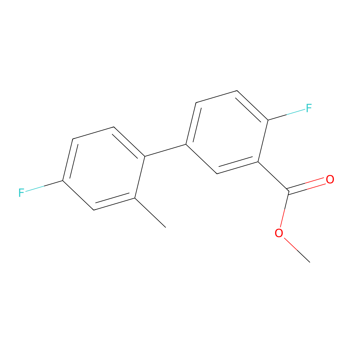 Methyl 2-fluoro-5-(4-fluoro-2-methylphenyl)benzoate molecular structure, CAS 1820620-10-7
