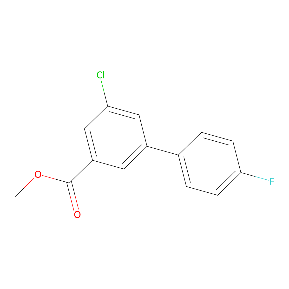Methyl 3-chloro-5-(4-fluorophenyl)benzoate molecular structure, CAS 1820620-19-6