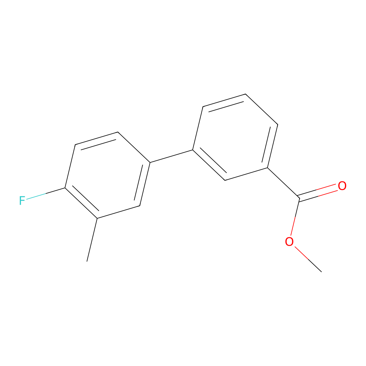 Methyl 3-(4-fluoro-3-methylphenyl)benzoate molecular structure, CAS 1820620-26-5
