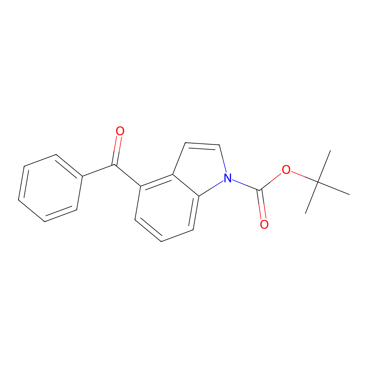 tert-butyl 4-benzoyl-1H-indole-1-carboxylate molecular structure, CAS 1820620-28-7