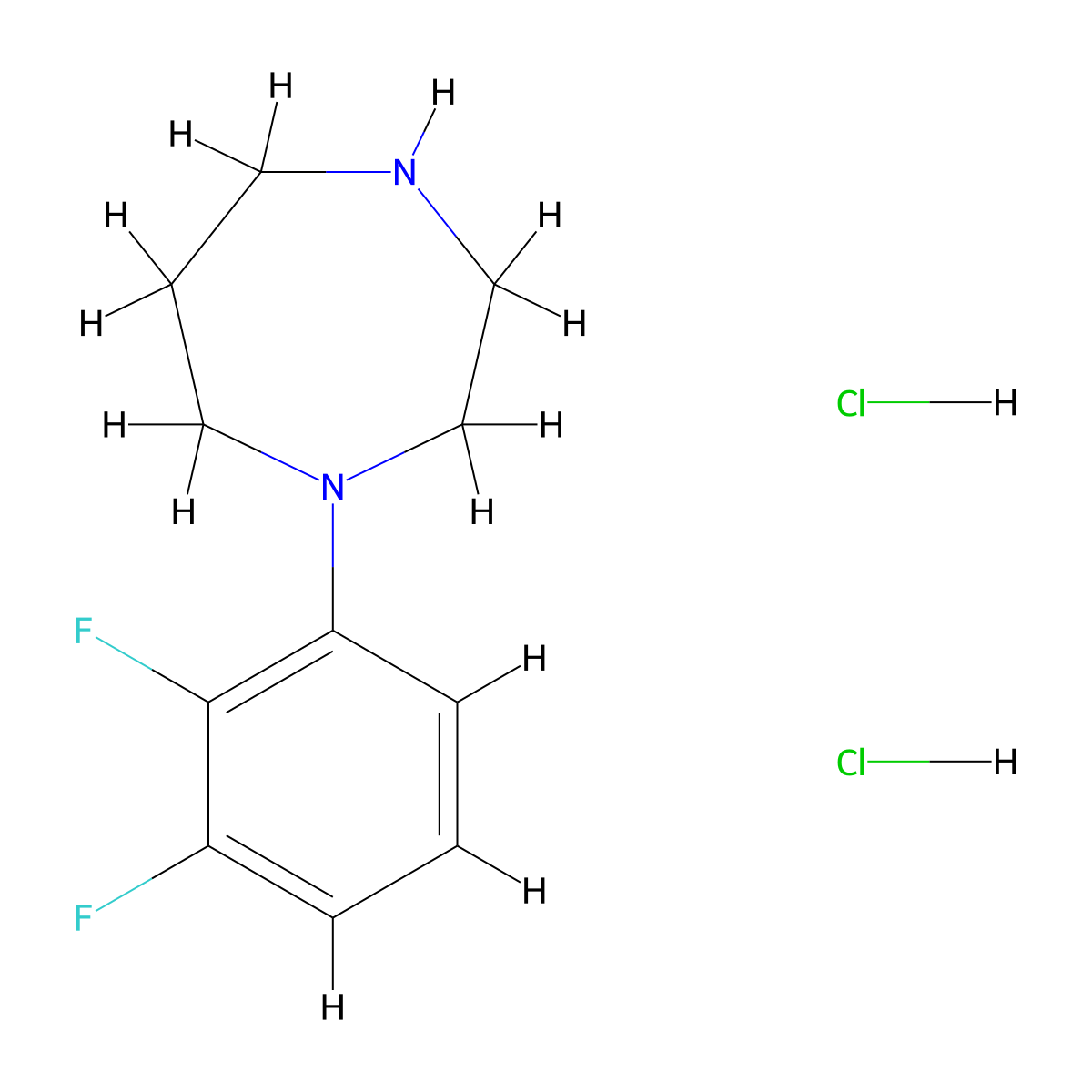 1-(2,3-Difluorophenyl)-1,4-diazepane dihydrochloride molecular structure, CAS 1820620-30-1