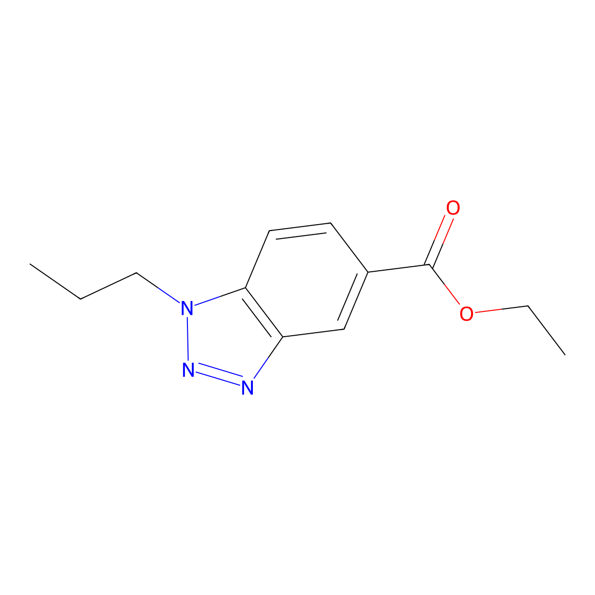 Ethyl 1-propyl-1,2,3-benzotriazole-5-carboxylate molecular structure, CAS 1820620-41-4
