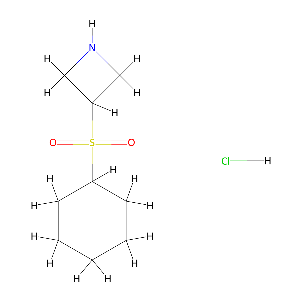 3-(Cyclohexylsulfonyl)azetidine hydrochloride molecular structure, CAS 1820638-85-4