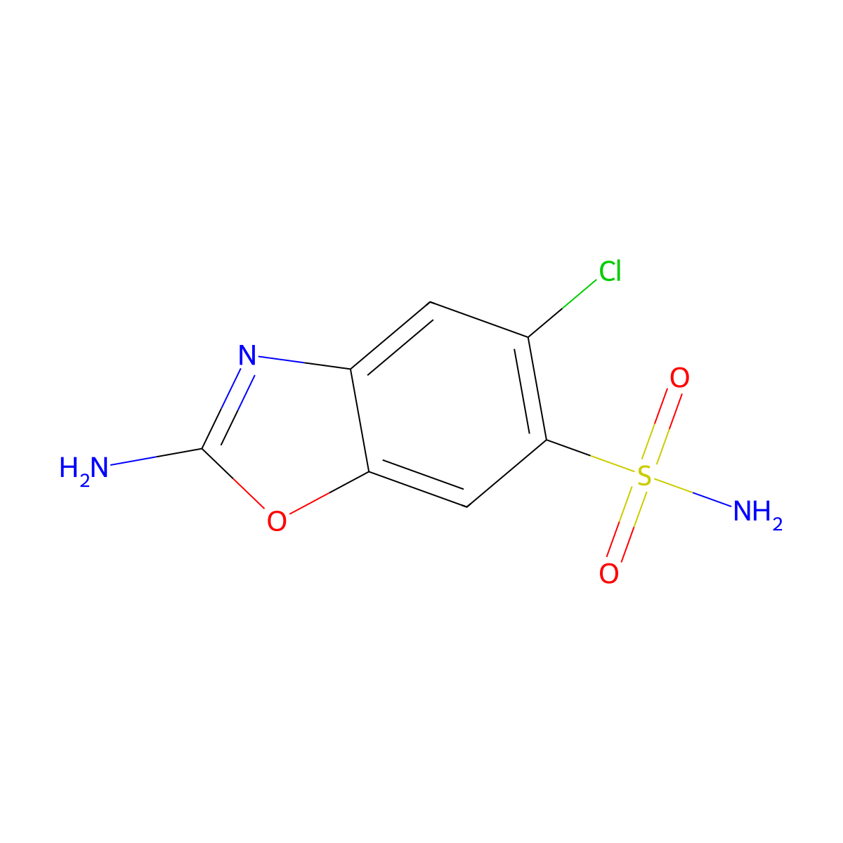 2-Amino-5-chloro-1,3-benzoxazole-6-sulfonamide molecular structure, CAS 1820638-88-7