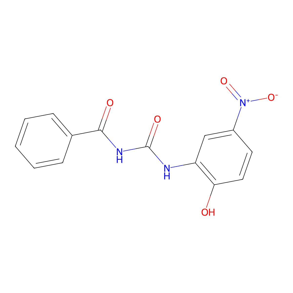 N-((2-Hydroxy-5-nitrophenyl)carbamoyl)benzamide molecular structure, CAS 1820639-05-1