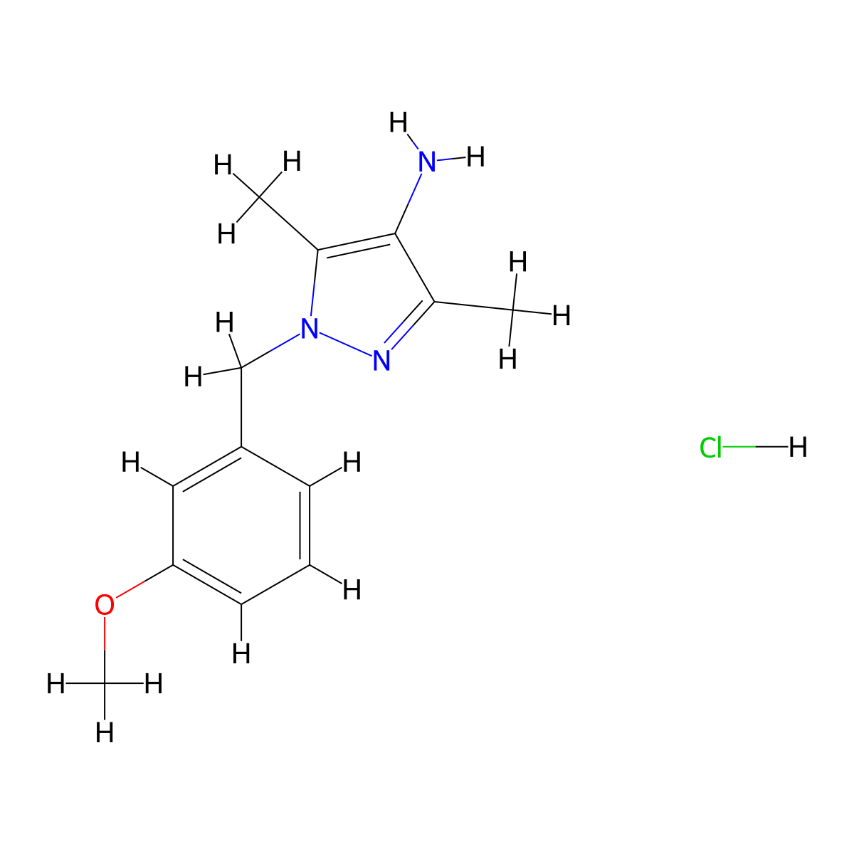 1-(3-Methoxybenzyl)-3,5-dimethyl-1H-pyrazol-4-amine hydrochloride molecular structure, CAS 1820639-20-0