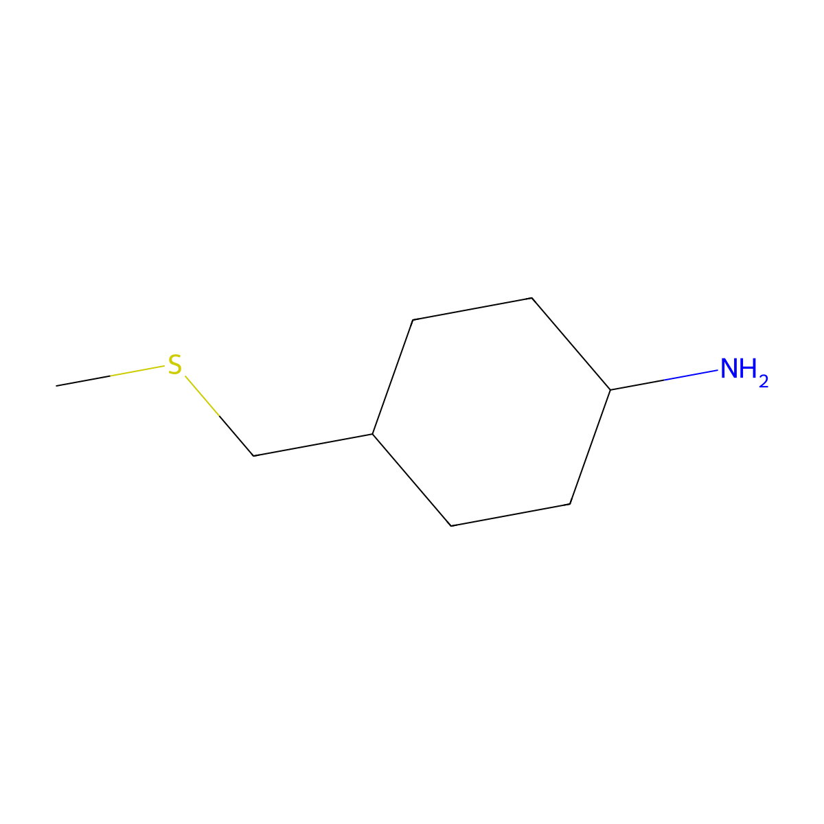 4-[(Methylsulfanyl)methyl]cyclohexan-1-amine molecular structure, CAS 1820639-47-1