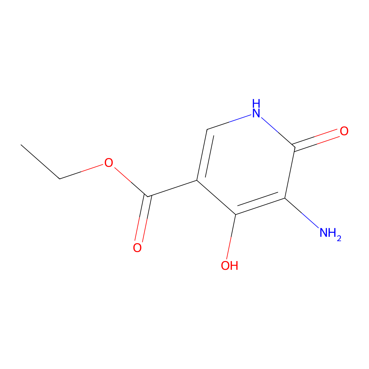Ethyl 5-amino-4,6-dihydroxynicotinate molecular structure, CAS 1820639-56-2