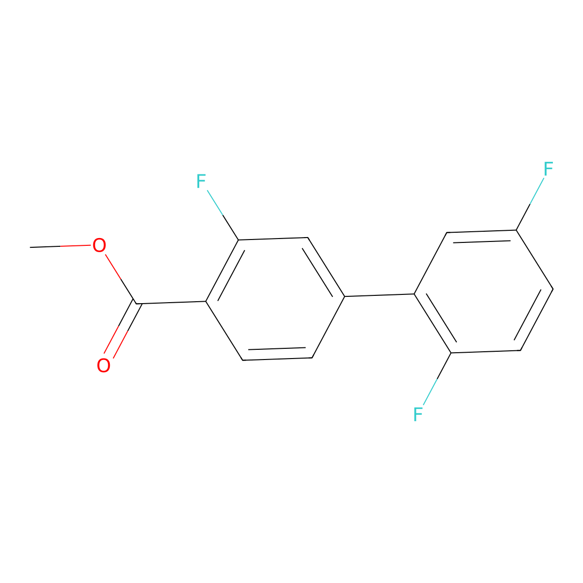 Methyl 4-(2,5-difluorophenyl)-2-fluorobenzoate molecular structure, CAS 1820639-84-6