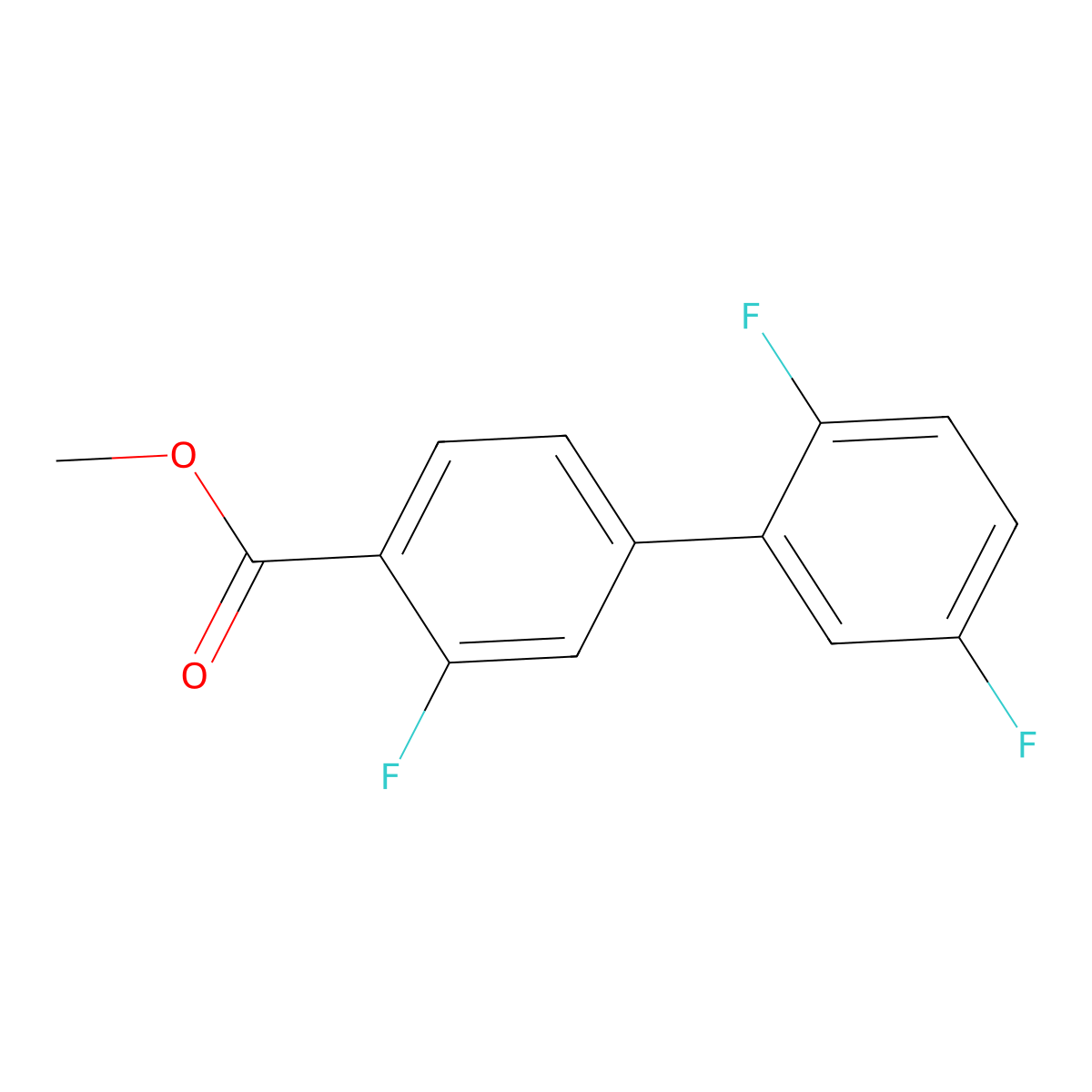 Methyl 4-(2,5-difluorophenyl)-2-fluorobenzoate molecular structure, CAS 1820639-84-6