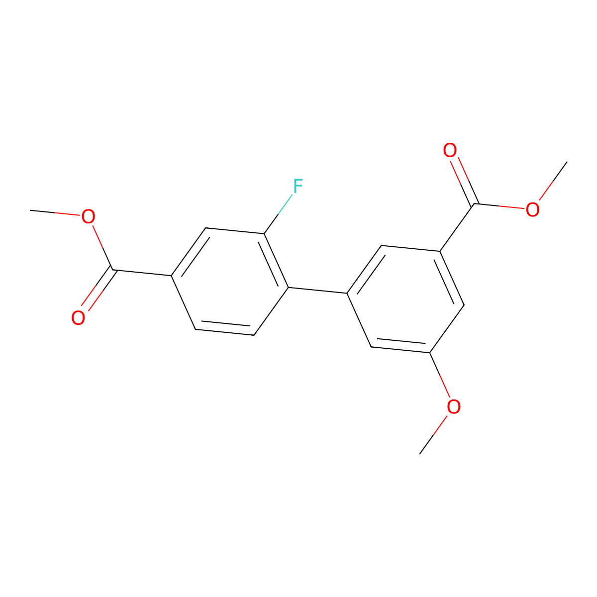 Methyl 3-fluoro-4-[3-methoxy-5-(methoxycarbonyl)phenyl]benzoate molecular structure, CAS 1820639-90-4