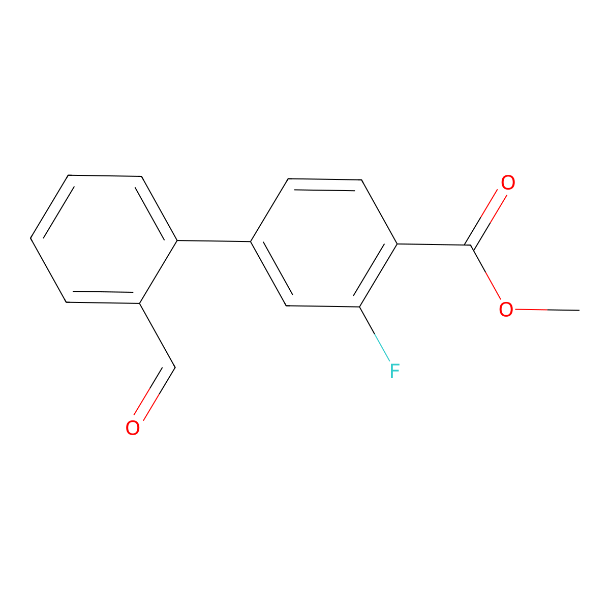 Methyl 2-fluoro-4-(2-formylphenyl)benzoate molecular structure, CAS 1820640-04-7