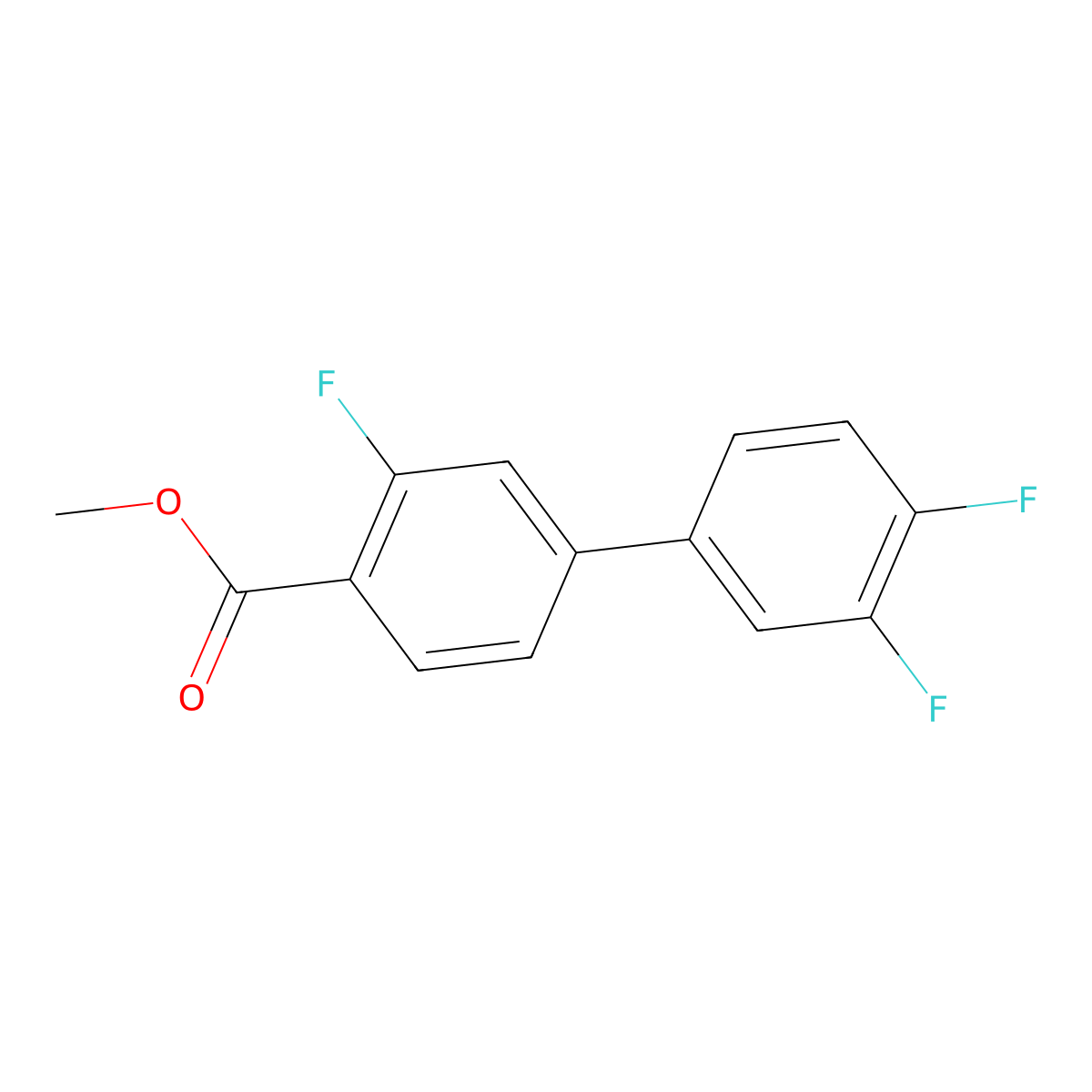 Methyl 4-(3,4-difluorophenyl)-2-fluorobenzoate molecular structure, CAS 1820640-08-1