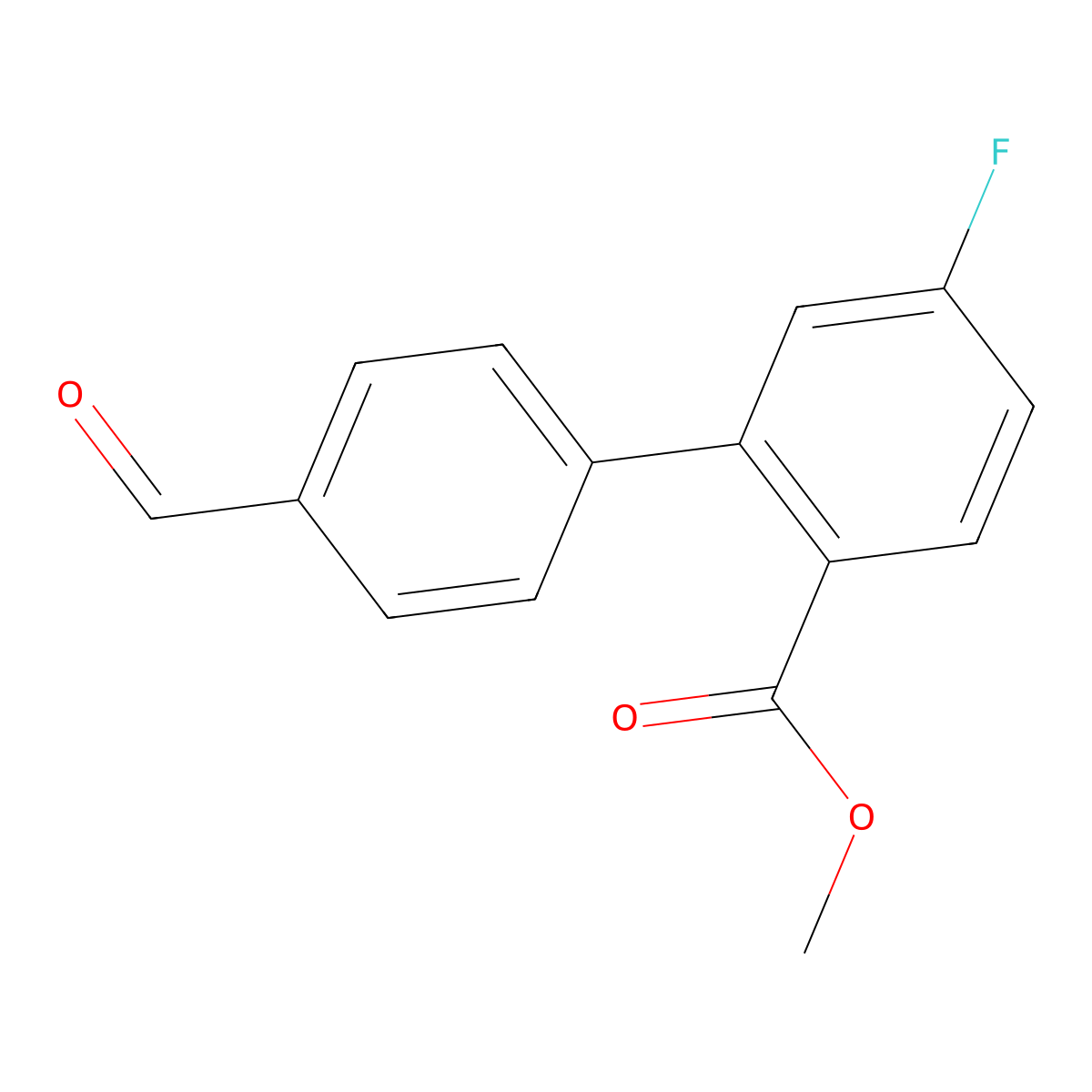 Methyl 4-fluoro-2-(4-formylphenyl)benzoate molecular structure, CAS 1820640-31-0