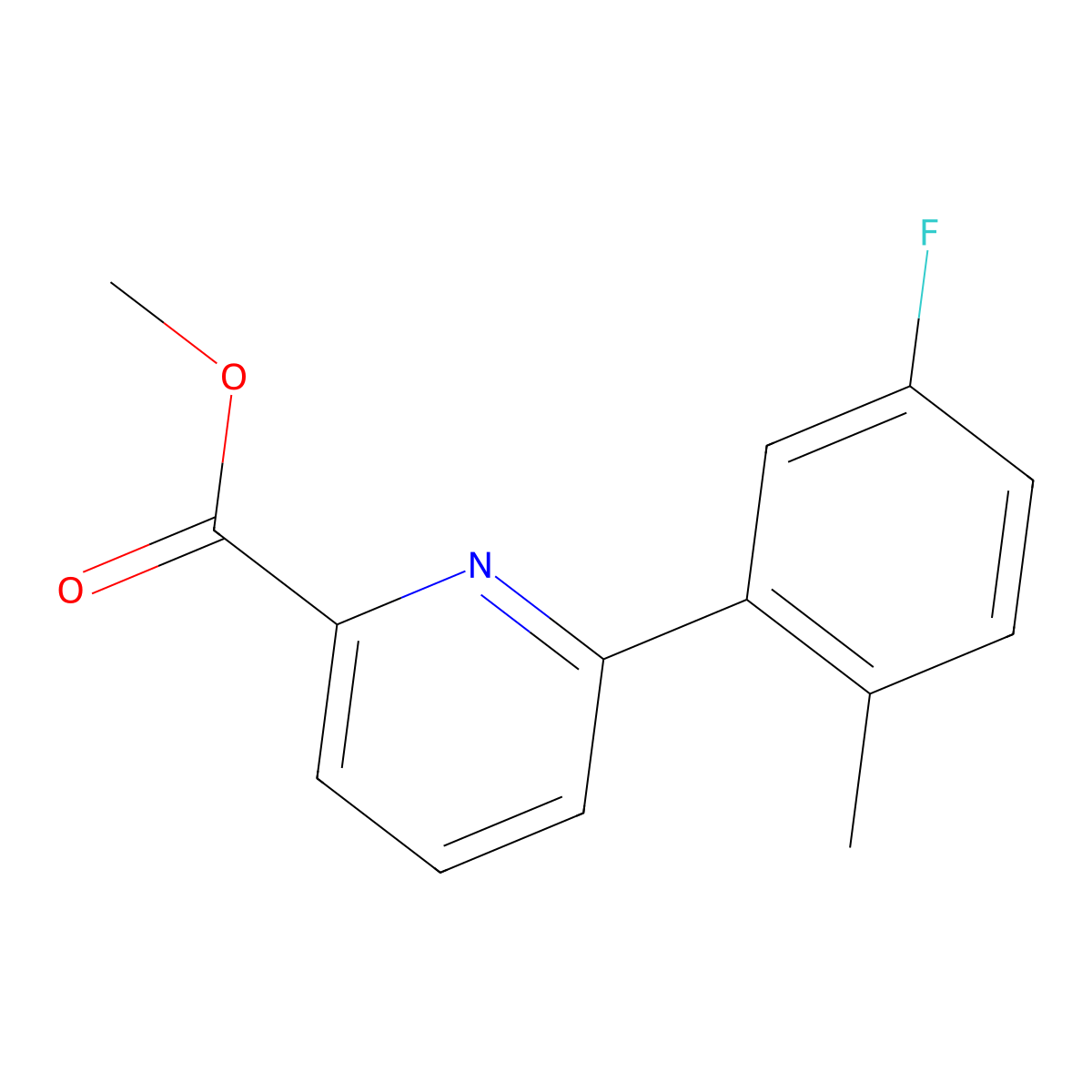 Methyl 6-(5-fluoro-2-methylphenyl)pyridine-2-carboxylate molecular structure, CAS 1820640-36-5