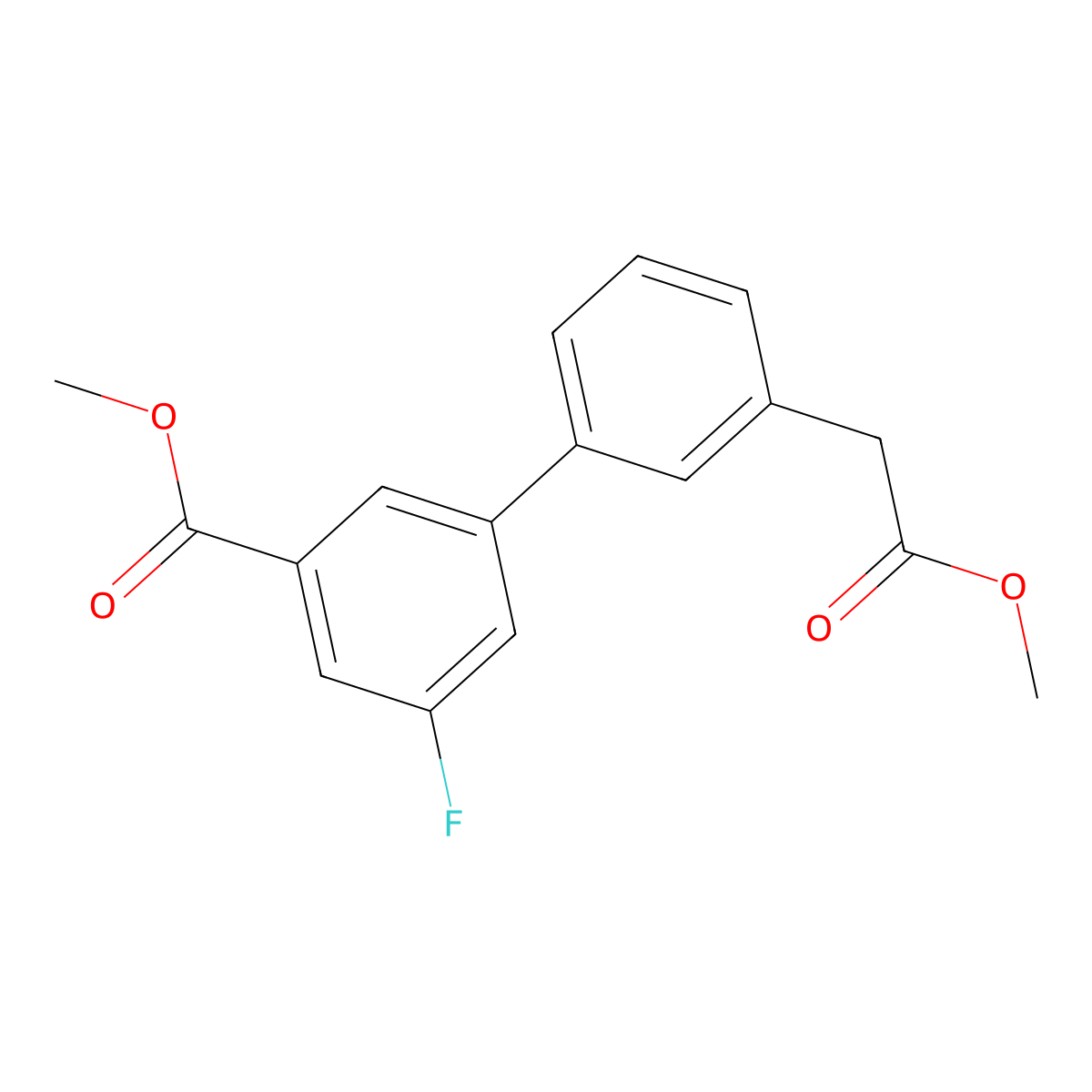 Methyl 3-fluoro-5-[3-(2-methoxy-2-oxoethyl)phenyl]benzoate molecular structure, CAS 1820640-49-0