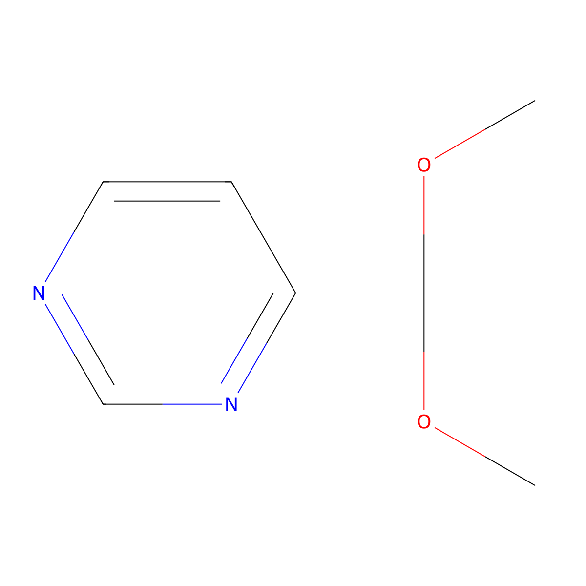 4-(1,1-Dimethoxyethyl)pyrimidine molecular structure, CAS 1820640-68-3