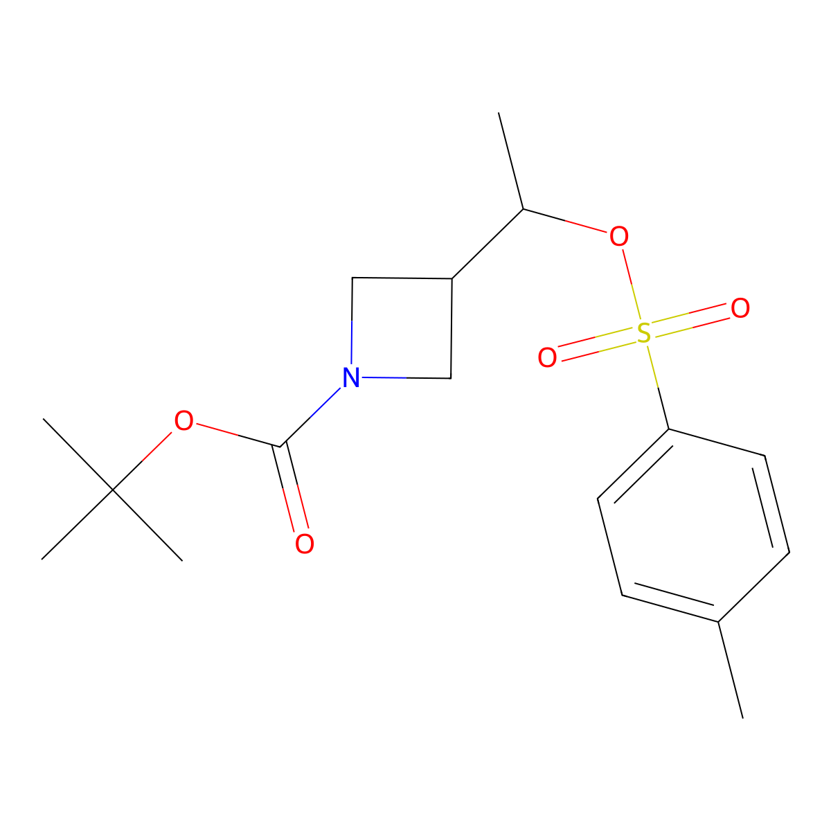 tert-Butyl 3-(1-(tosyloxy)ethyl)azetidine-1-carboxylate molecular structure, CAS 1820640-81-0