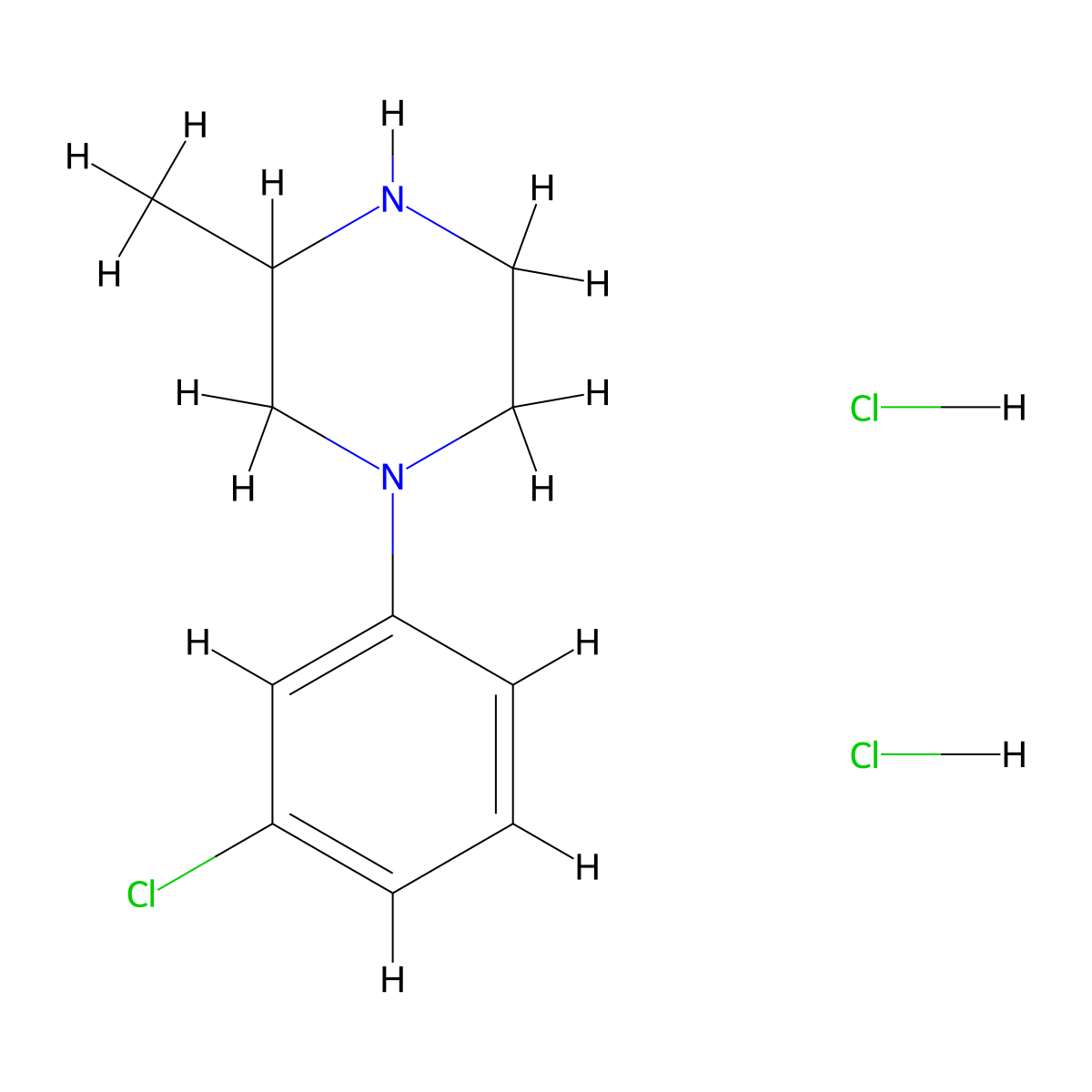 1-(3-Chlorophenyl)-3-methylpiperazine dihydrochloride molecular structure, CAS 1820641-09-5