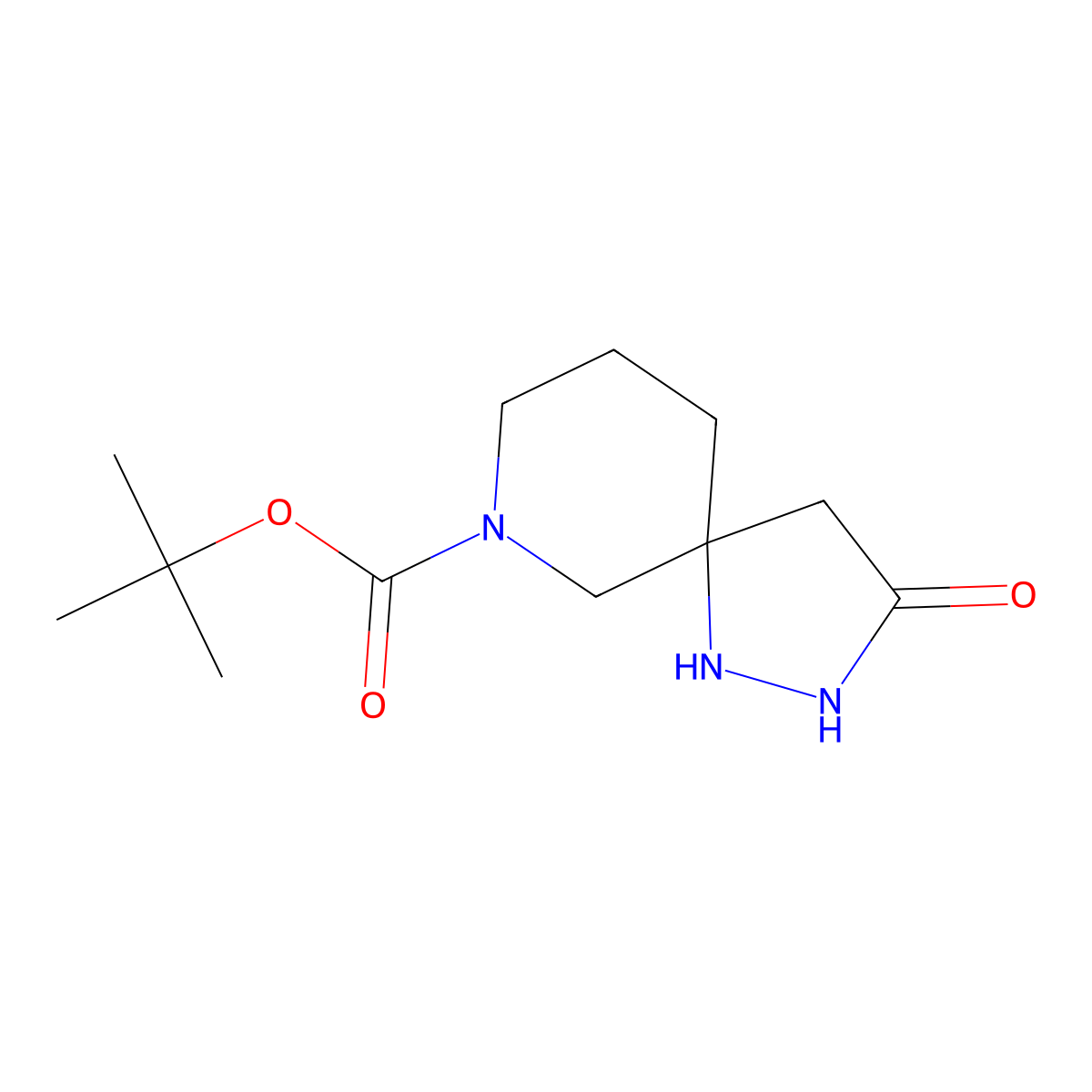 Tert-butyl 3-oxo-1,2,7-triazaspiro[4.5]decane-7-carboxylate molecular structure, CAS 1820641-15-3